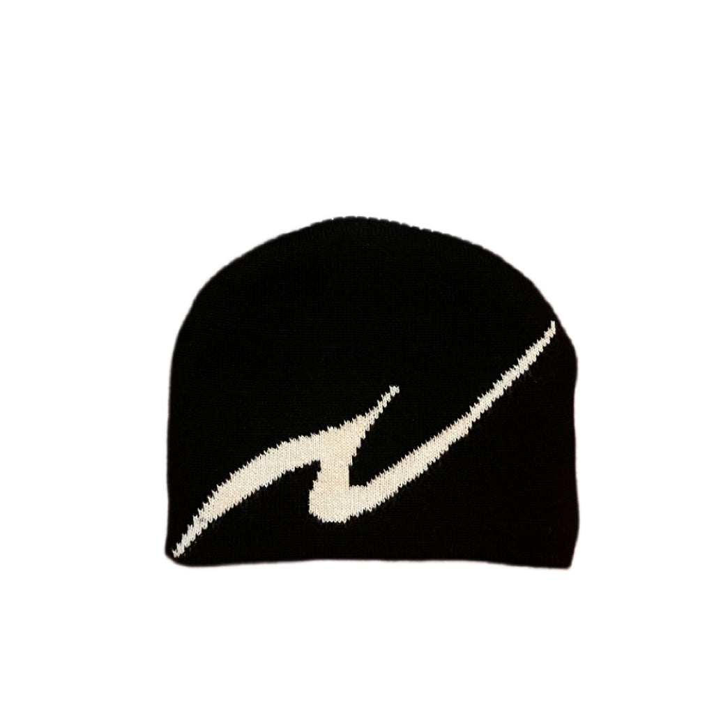 Novacaine Black Split knit beanie