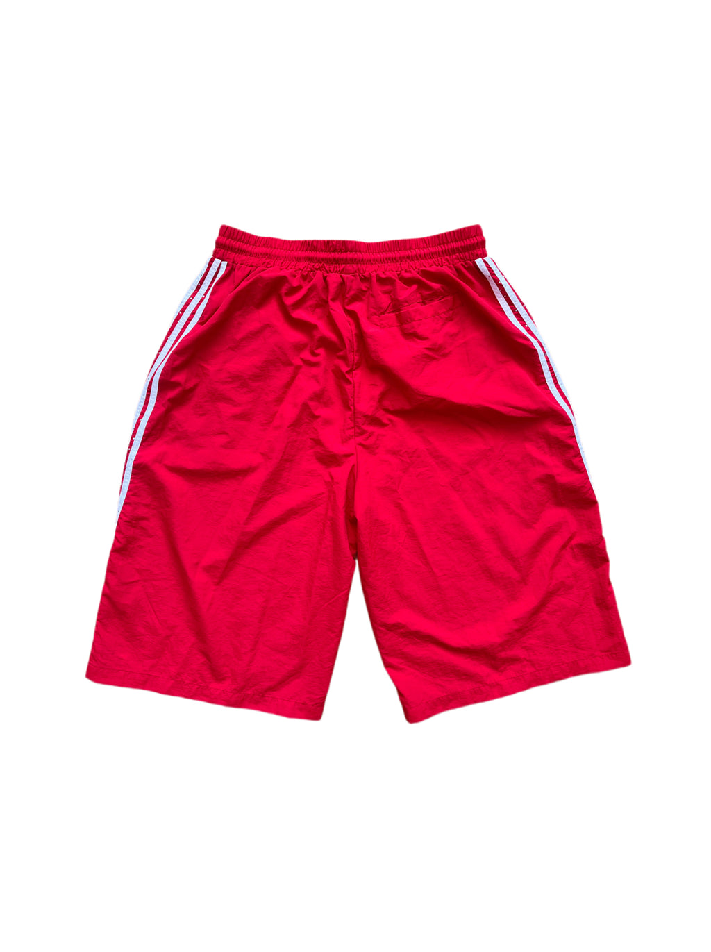 Red Novacaine Rhinestone Track Jorts