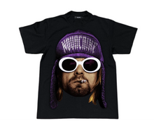 Load image into Gallery viewer, Novacaine Kurt cobain tee black/ purple
