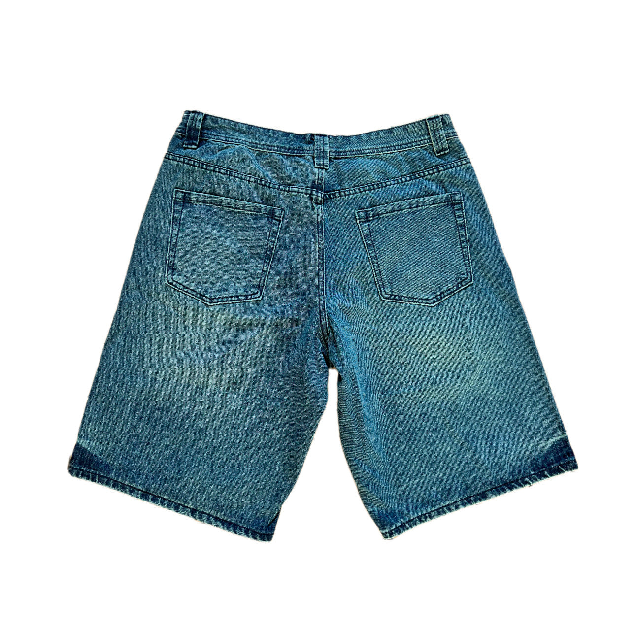 Dark blue Novacaine rhinestone denim shorts