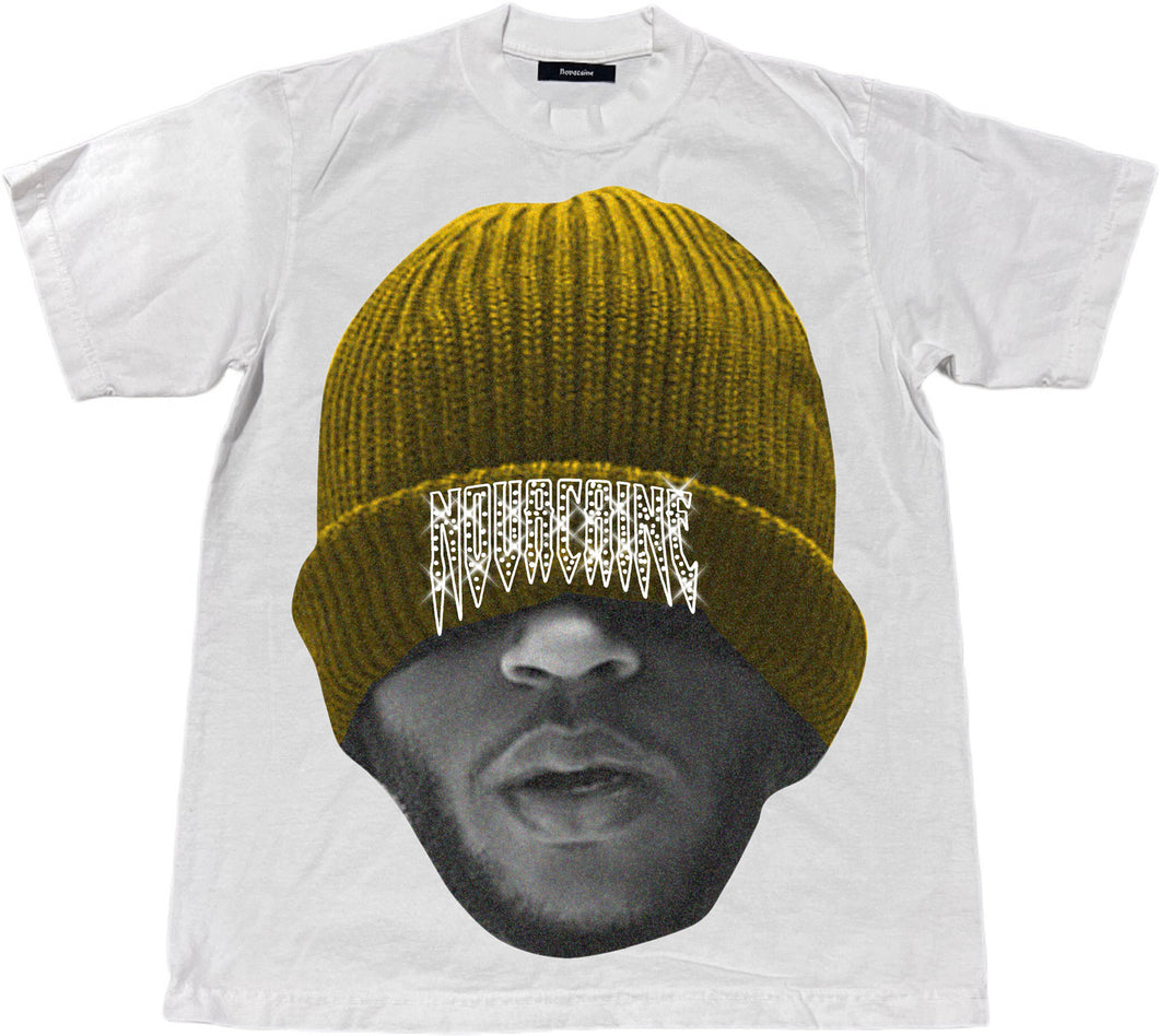 Novacaine white and gold skully t-shirt