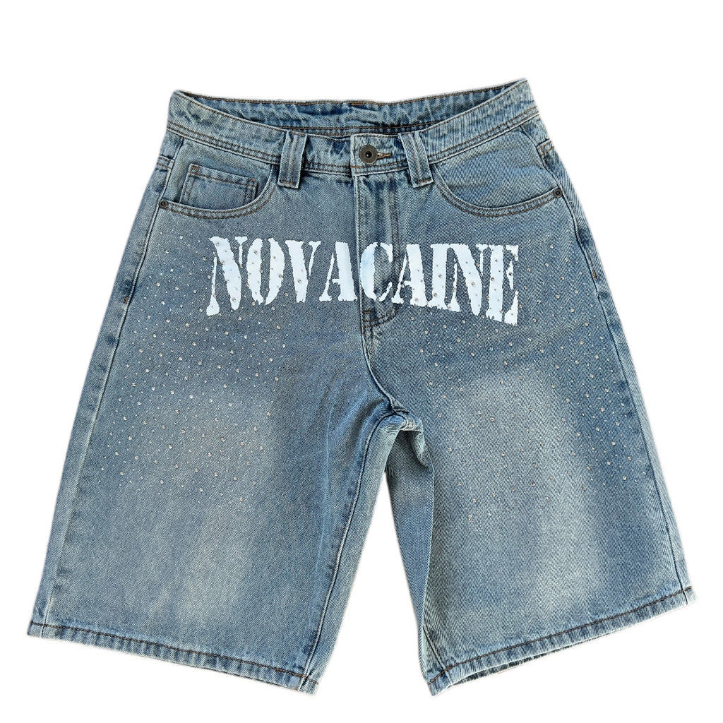 Novacaine Rhinestone denim shorts