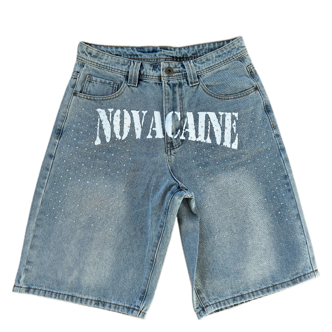 Novacaine Rhinestone denim shorts