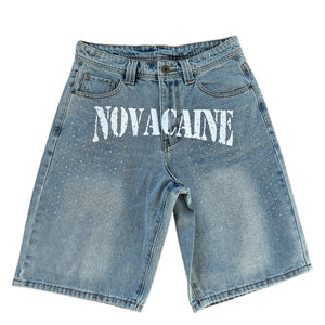 Novacaine Rhinestone denim shorts