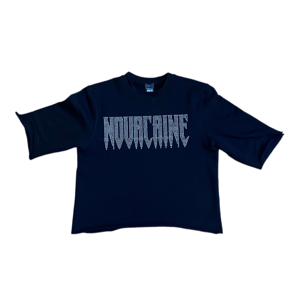 NOVACAINE RHINESTONE CUT-OFF CREW