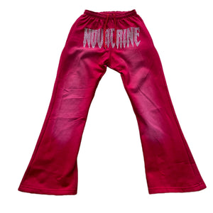 Red Sun dried Rhinestones flared sweatpants